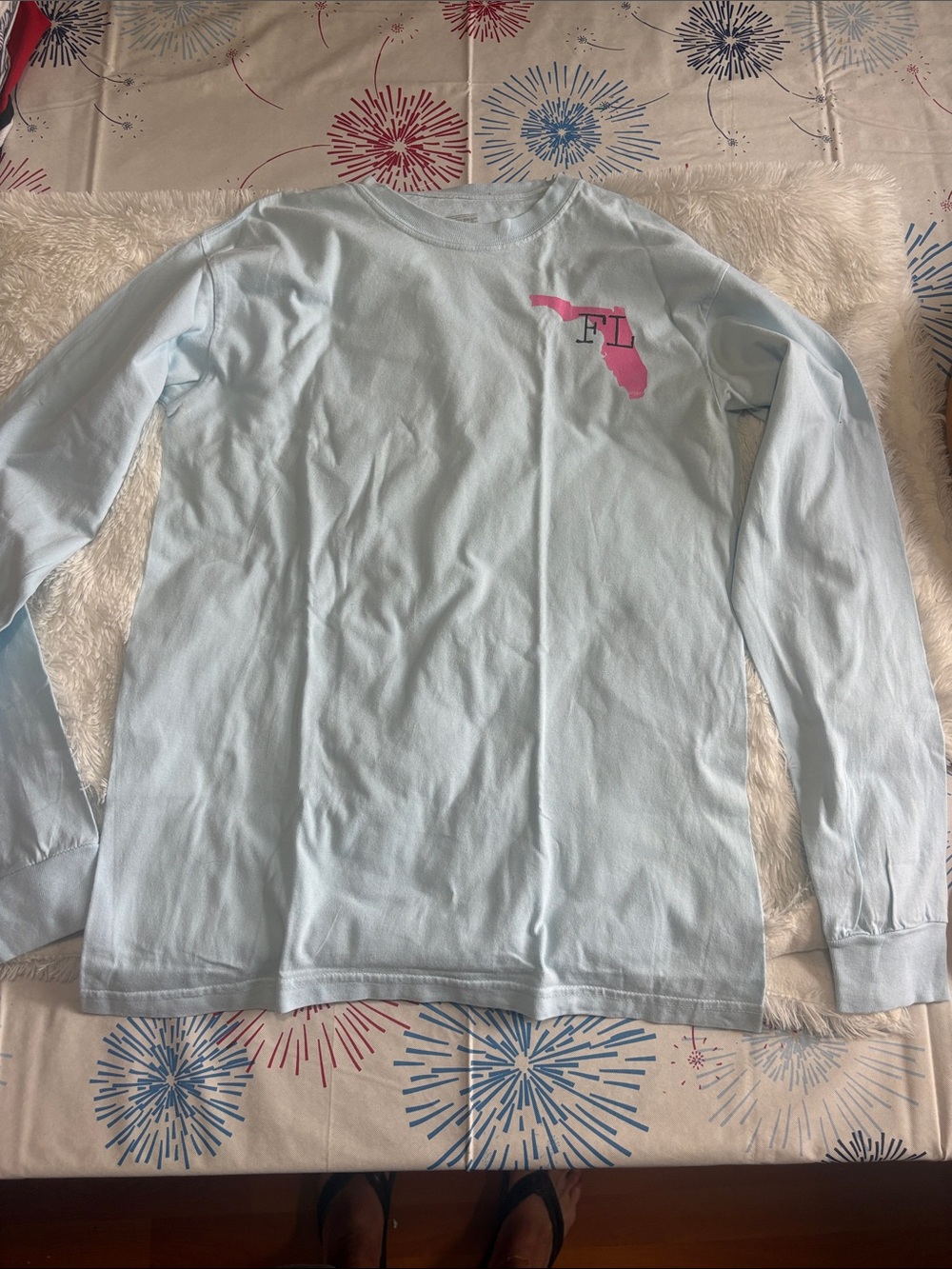 Soffe Light Blue Long-Sleeve Tee with Pink Florida Logo NWOT